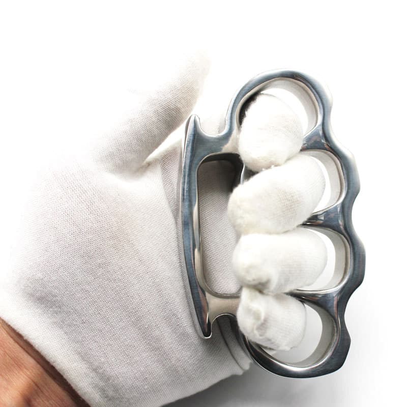 Stainless Steel Four-Finger Knuckle Duster Window Breaker Self-Defense Anti-Wolf Car Mounted Outdoor Multi-Function Protection