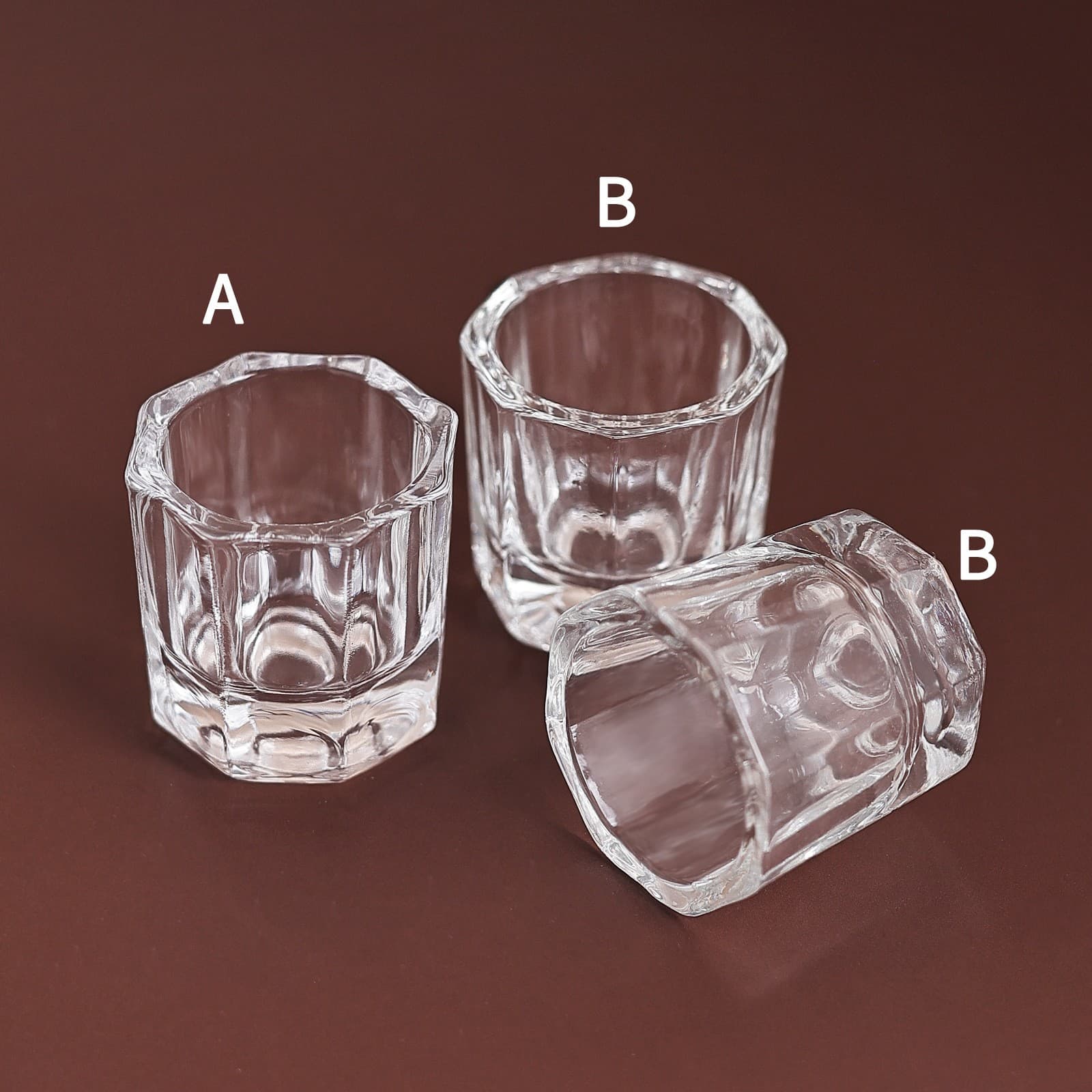 Nail Art Tool Crystal Cup Small Octagonal Crystal Cup Without Lid Liquid Cup for Making Crystal Nails Mixing Cup