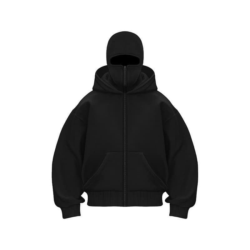2025 New Cross-Border Unisex Double-Zip Hoodie, Loose Fit DIY Autumn Double Hood Design