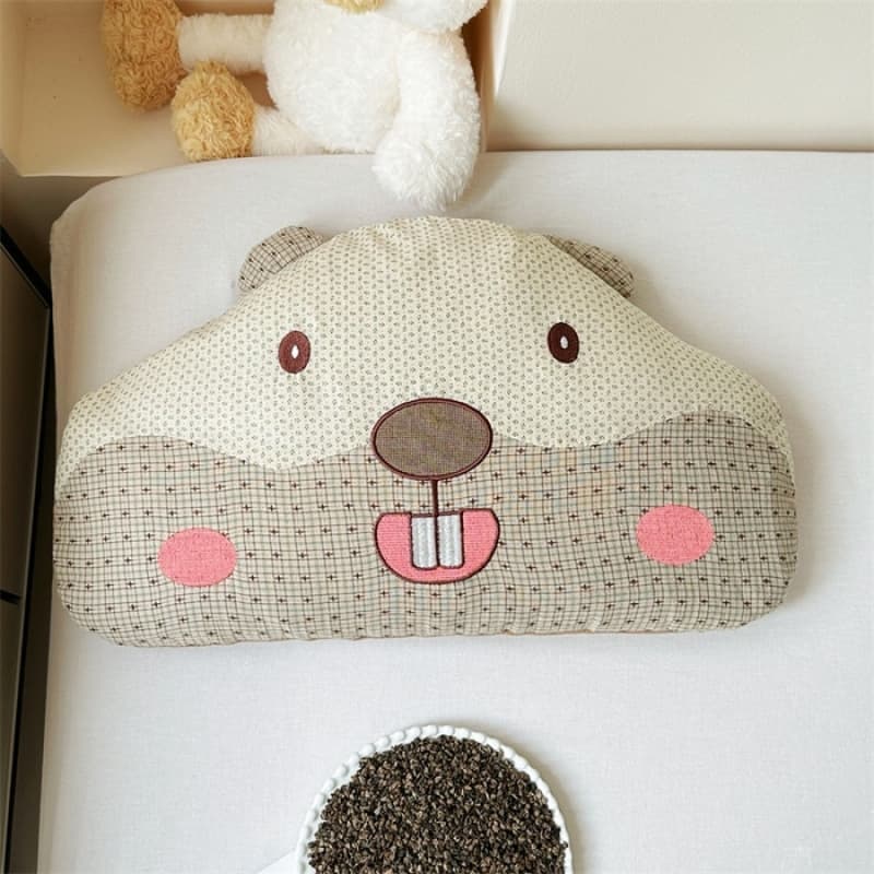 Cute Kids 2025 New Cartoon Pillow, Children Toddler Buckwheat Pillow, Double-Layer Gauze Comfortable Skin-Friendly Sleep Aid