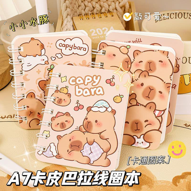 Capybara High-value Coil Notebook Ins-style A7 Mini Thick Pocket Notepad