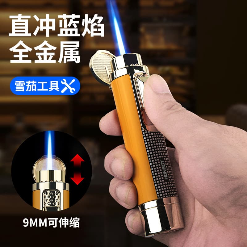 Jianchuan Personalized Metal Direct Jet Torch Cigar Lighter Blue Flame Windproof Lighter Cross-Border Wholesale