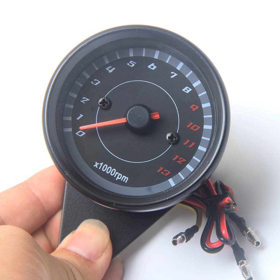 Motorcycle electronic tachometer instrument modification retro electronic watch 13000 RPM LED dual-color backlit pointer instrument