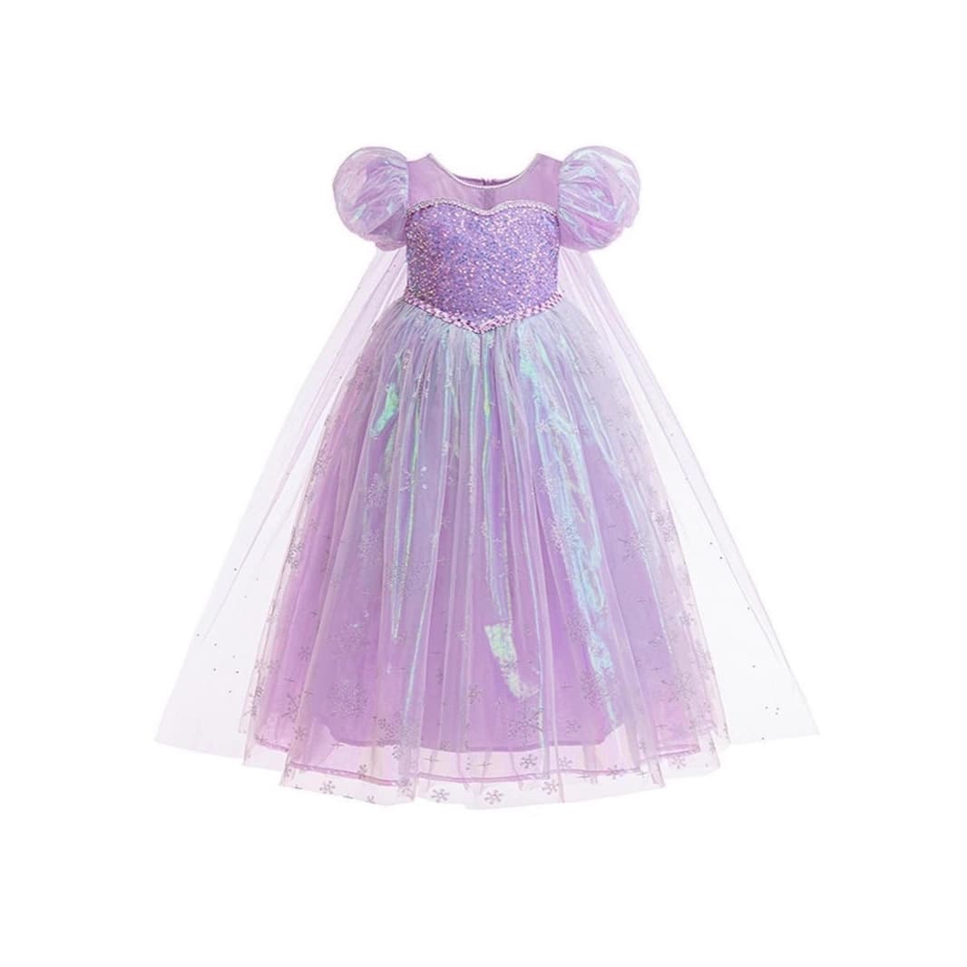 Girls Princess Dress Graduated Purple Gown Birthday Dinner Flower Girl Sweet Wedding Children Performance Dress