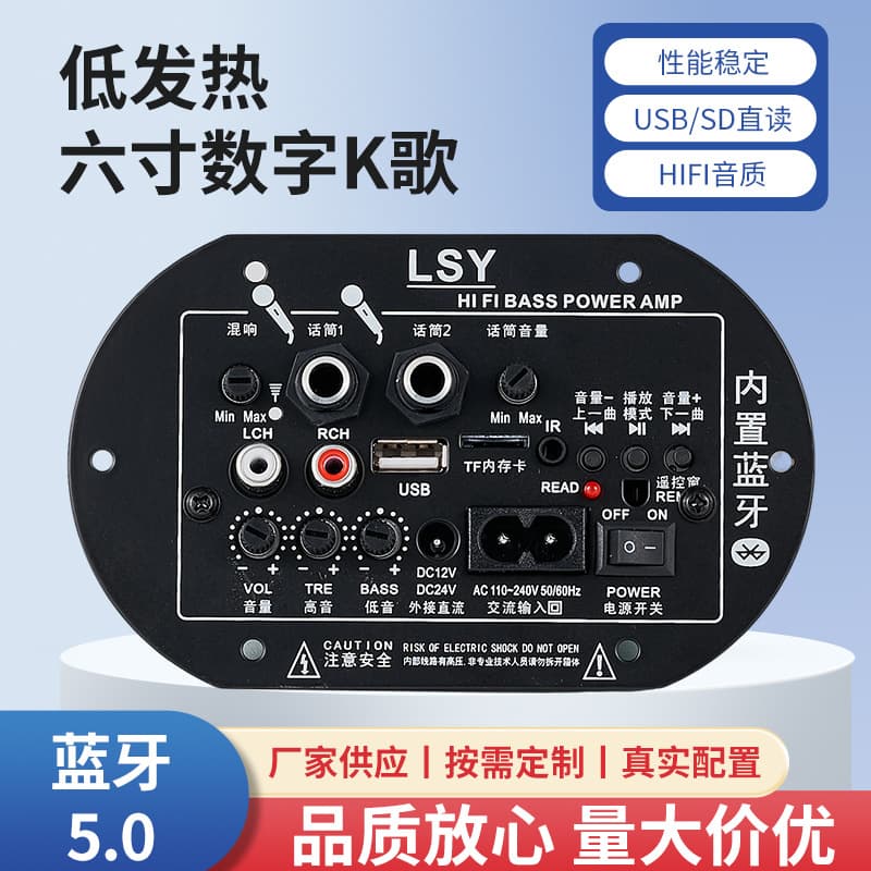 Low Heat 6-Inch Digital Karaoke Speaker Accessories, Clear Sound Quality, Stable Performance, USB/SD Direct Play, HIFI Sound Quality