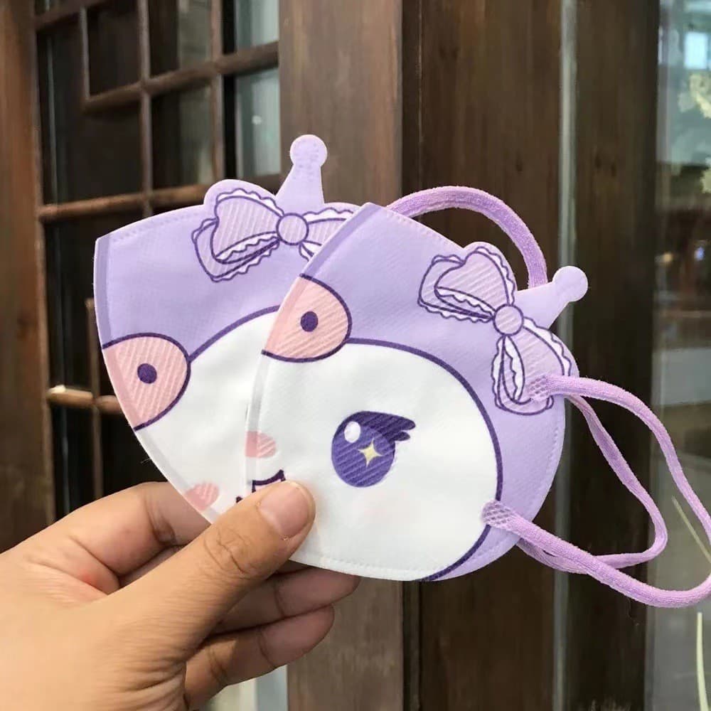 Popular 3D disposable face mask for autumn and winter, featuring colorful big-eared dogs, cute cartoon design, protective for girls.