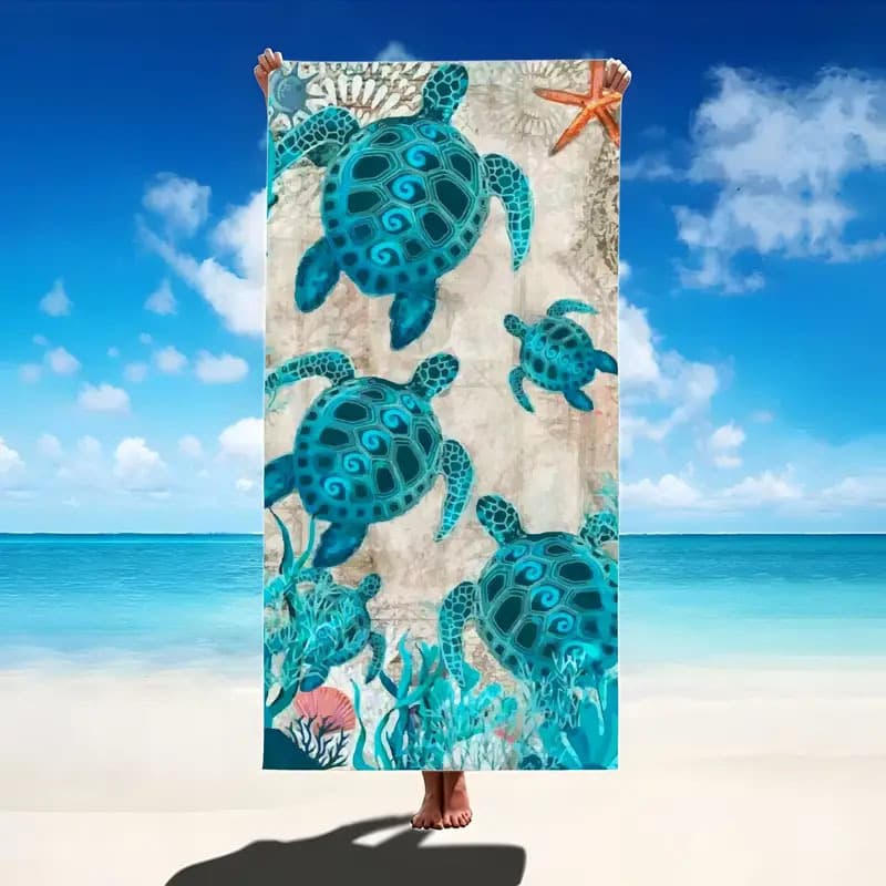 European and American cross-border ocean style elegant printed beach towel, cross-border fashion swimming towel bath towel vacation beach towel