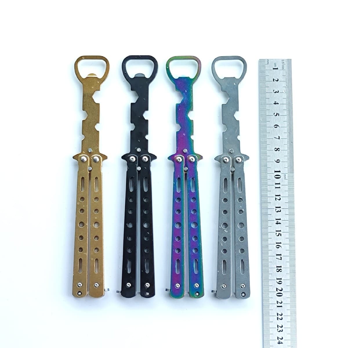 Wholesale Unsharpened Butterfly Practice Bottle Opener Multi-Purpose Outdoor Folding Butterfly Bottle Opener