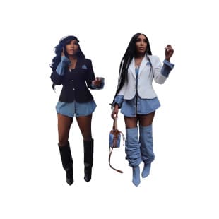D8749 New Arrival Fashion Casual Women's Patchwork Denim Blazer for AliExpress Amazon Europe and USA In Stock