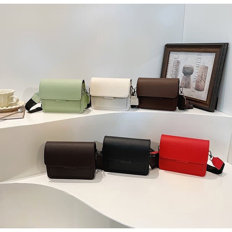 bags cross-border small bag women's 2025 new Korean style texture wide shoulder strap small square bag retro single shoulder crossbody bag