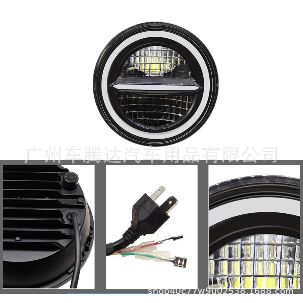 Factory Wholesale 7inch Wrangler Car LED Headlights Harley Off-Road Vehicle Daytime Running Lights Modified Angel Eye Headlights