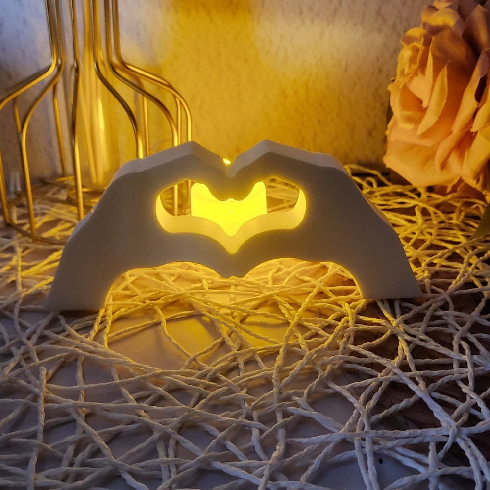 S1118 Hands Making a Heart Ornamental Cement Plaster Mold DIY Silicone Mold