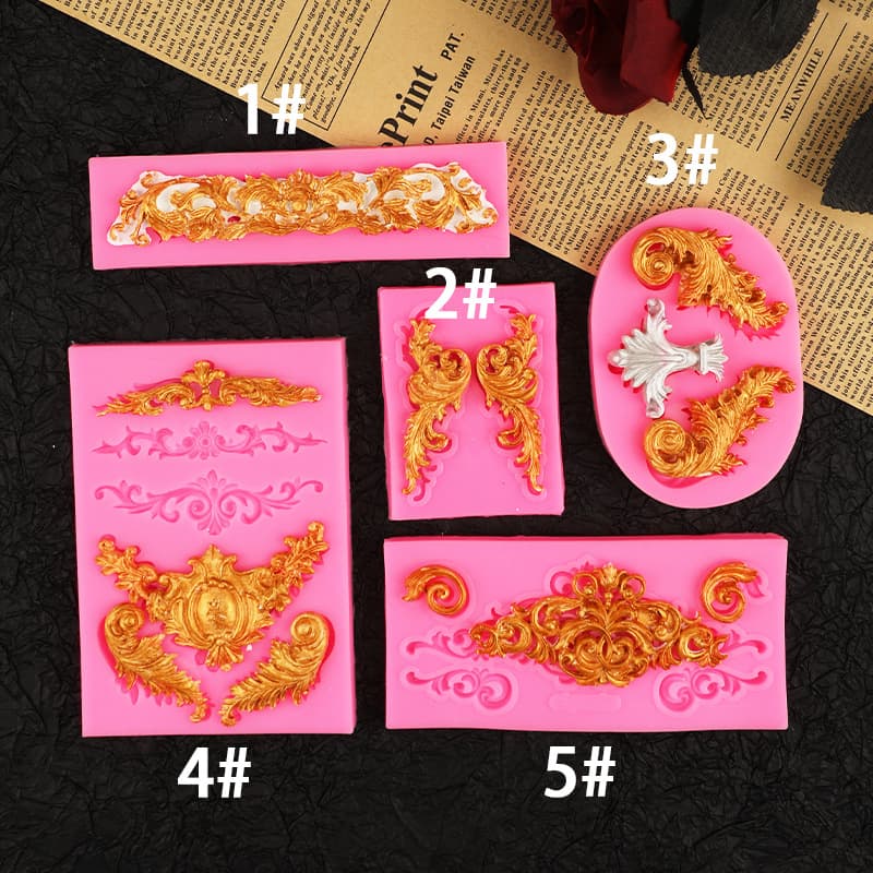 Multi-style Relief Silicone Cake Decorating Tools Set Drip Glue Clay Baking Cake Flip Sugar Chocolate Decorative Accessories