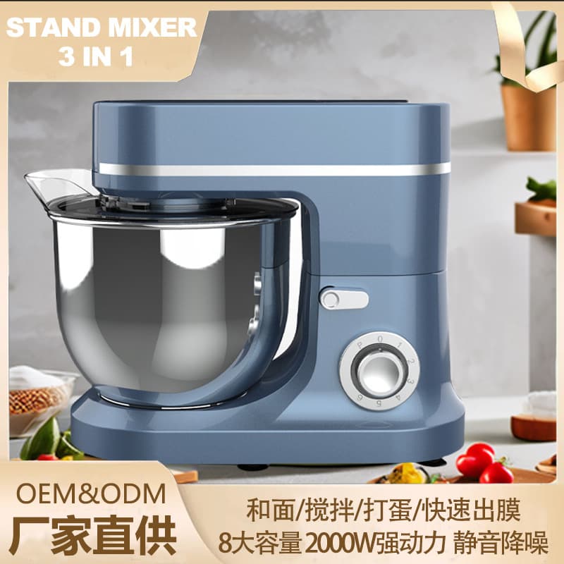 8L Household Stand Mixer Multi-Function Cream Mixer Egg Beater Tabletop Small Dough Kneading Machine for Cross-Border E-commerce