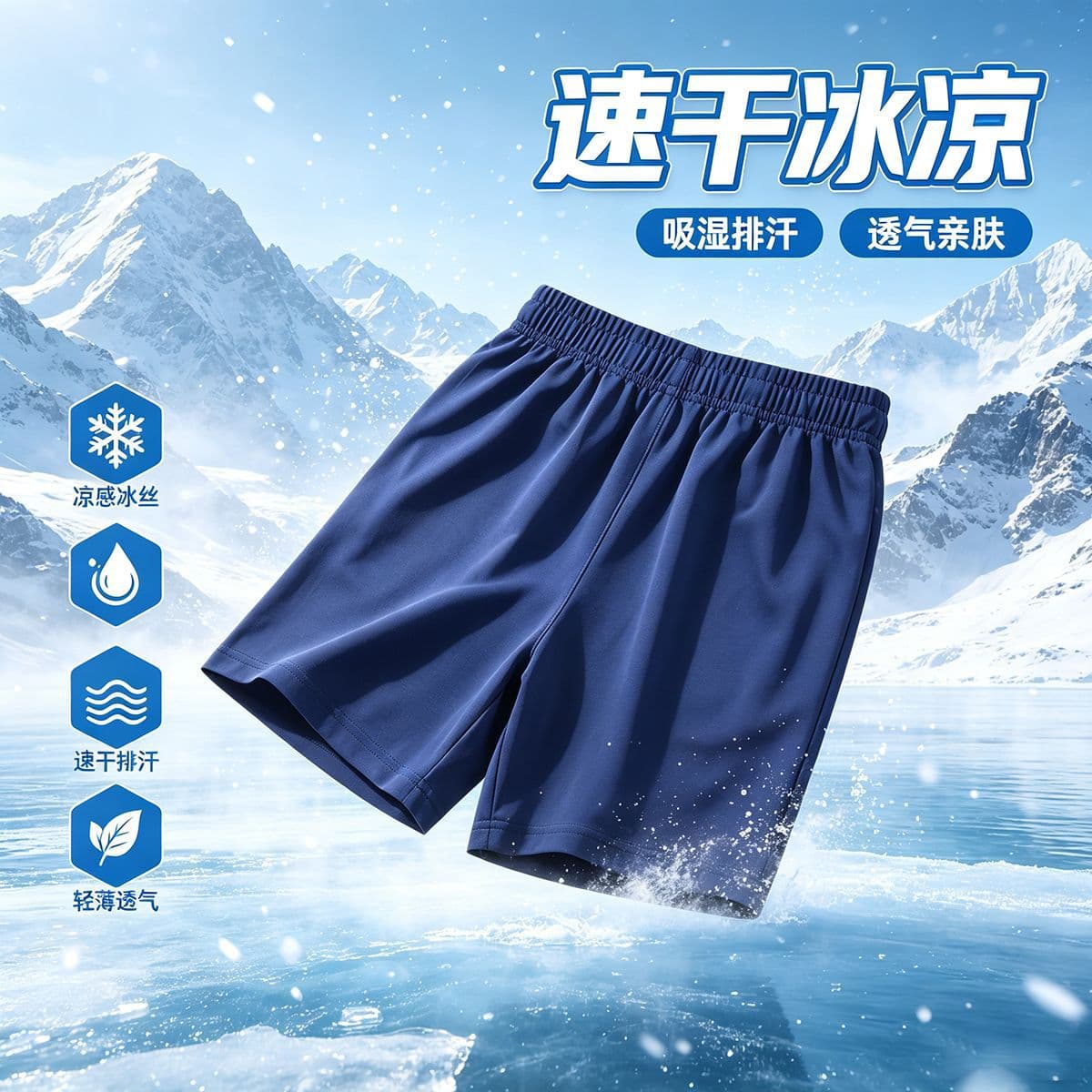 2026 New Summer Solid Color Sports Shorts for Men and Women, Elastic Casual Ice Silk Shorts, Student Uniform Shorts