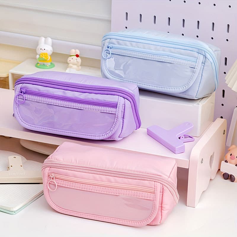 Foreign Trade Hot Selling Prism Large Capacity Pencil Case Stationery Box Boys Girls Stain-resistant Wash-free High Aesthetics