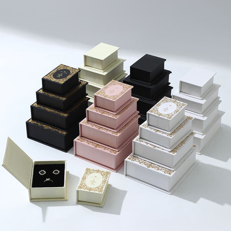 In-Stock Light Luxury Magnetic Book-Style Jewelry Box, Ins-Style Premium Custom Ring Earring Necklace Jewelry Packaging Box