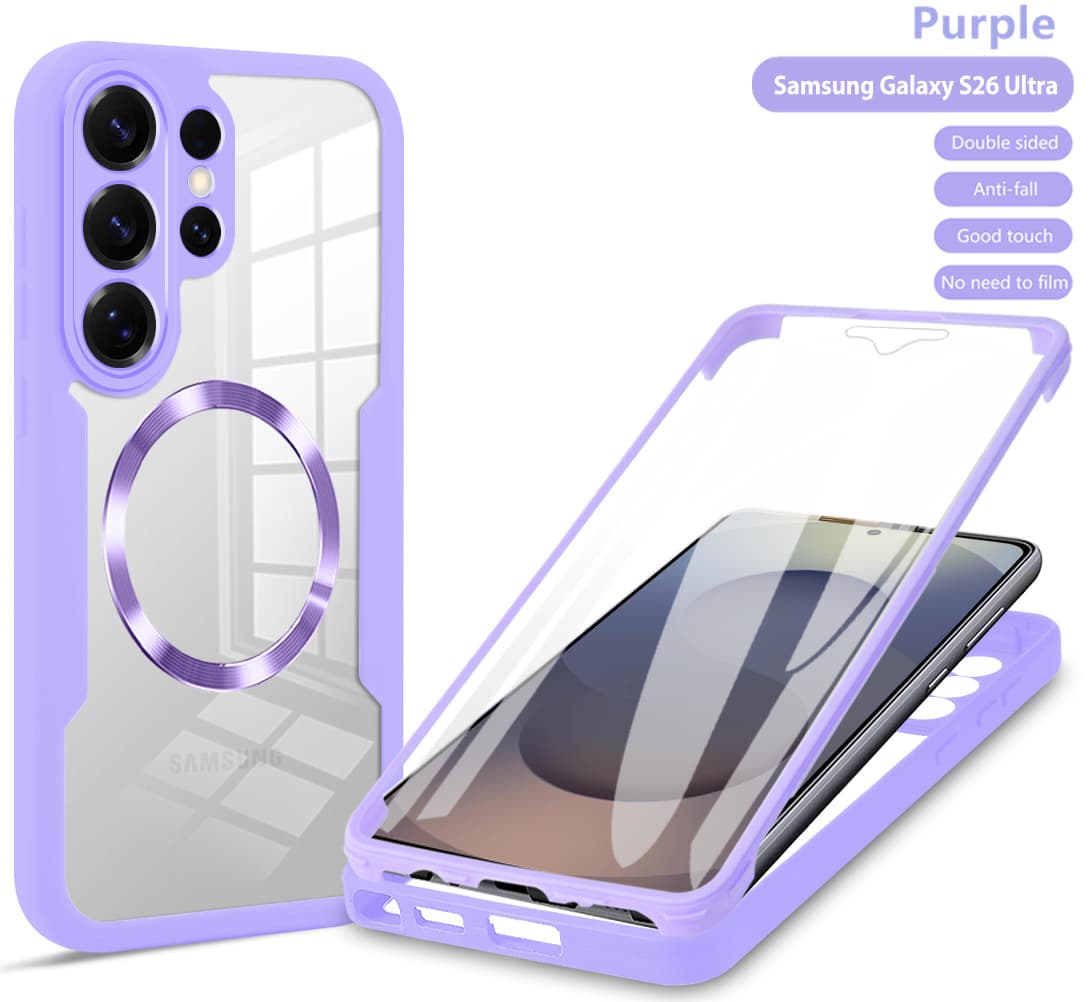 Compatible with Samsung S26 Ultra QiCai Phone Case Magnetic S25 Ultra Transparent S24 Ultra Shockproof Protective Cover