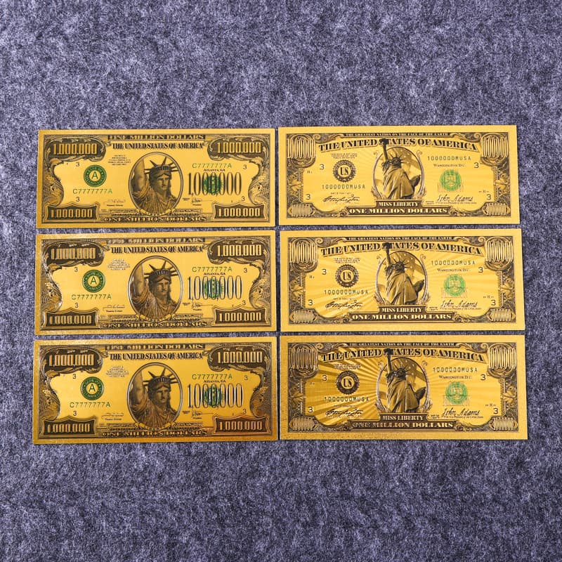 Plastic gold foil gold foil currency commemorative coin, color double-sided color printing 1000000 color commemorative banknote card