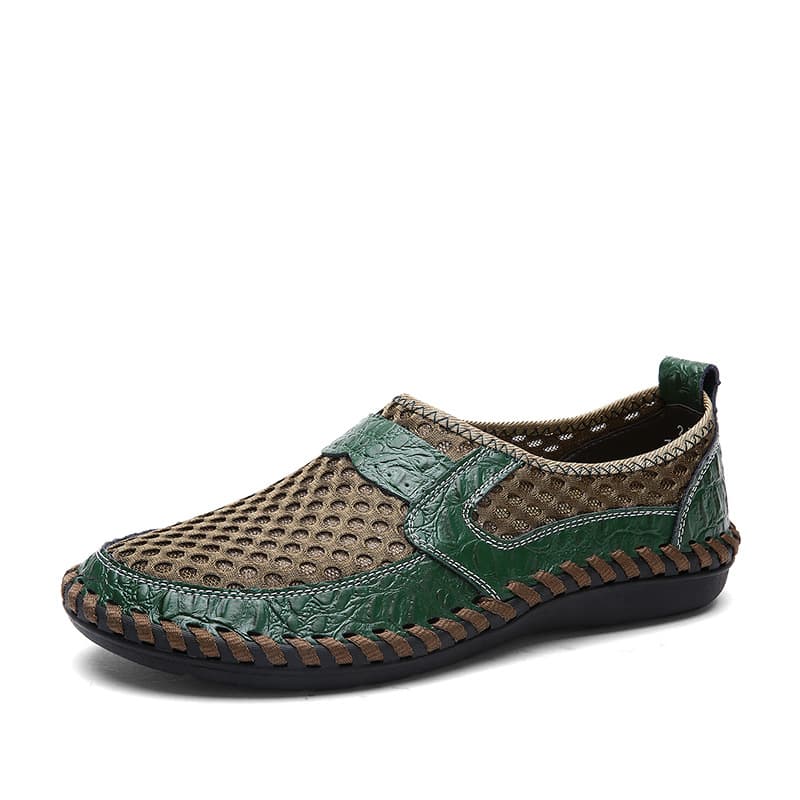7923 Summer New Men's Shoes Hollow Breathable Mesh Loafers Large Size Soft Sole Casual Shoes Outdoor Trendy Men's Shoes