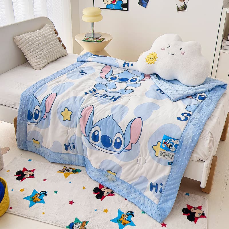 Disney Sanrio Cartoon Summer Blanket for Kids, Cool-Touch Napping Blanket with Oxygen Knitted Cotton, Machine Washable Air Conditioning Blanket