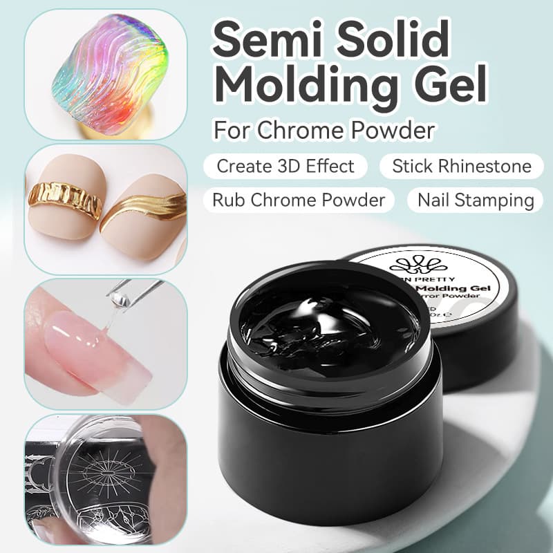 BORN PRETTY cross-border manicure no-wash three-dimensional modeling glue semi-solid powder printing sticky diamond nail polish glue