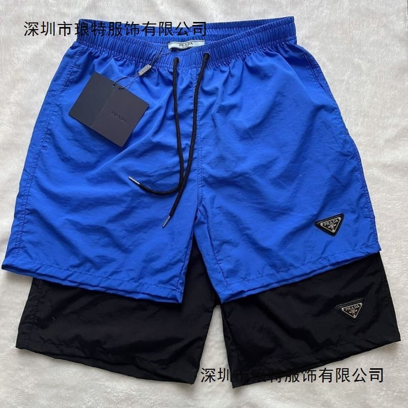 P Brand Men's Shorts Lightweight Sun Protection Beach Shorts Stylish Casual Summer 5-Inch Shorts European Style Black Wholesale