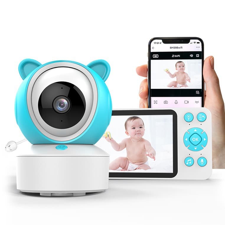 Tuya 5-Inch Dual-Mode Baby Monitor with Smart Night Vision, Mobile Viewing