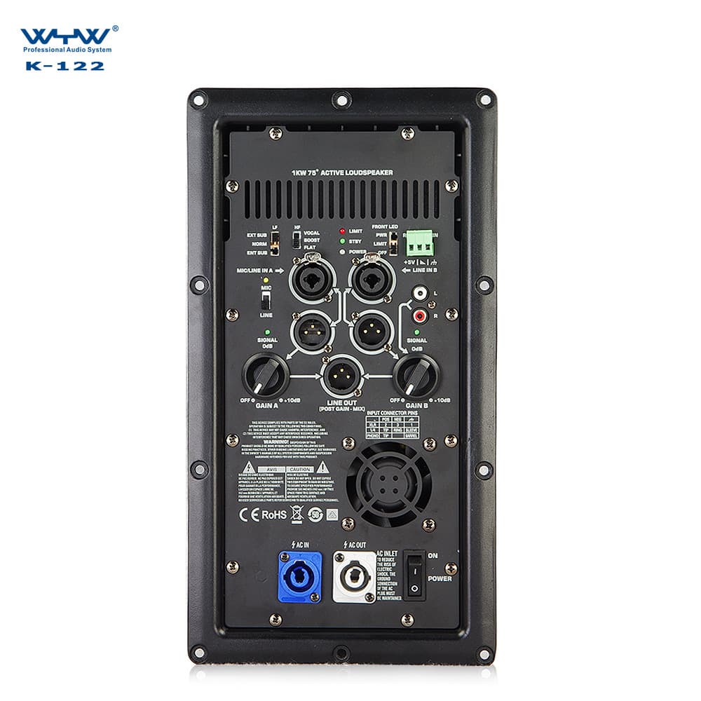 12-inch 15-inch 18-inch Professional Active Speaker Digital Amplifier Back Panel Module for Performance Home Theater Conference