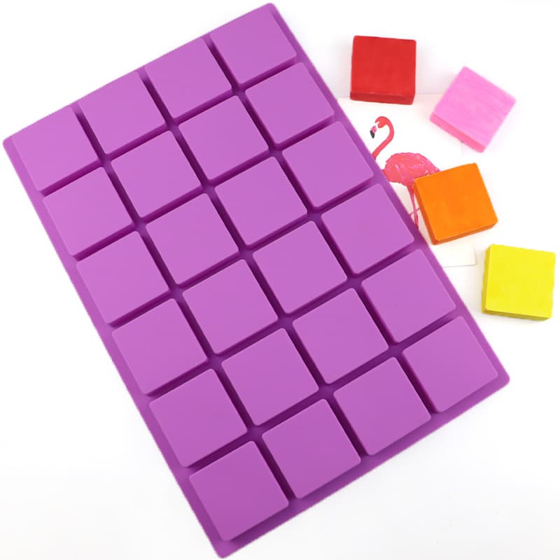 24-Cavity Square Silicone Soap Mold, Cake Mold, Cold Process Soap Mold, DIY Aromatherapy Mold