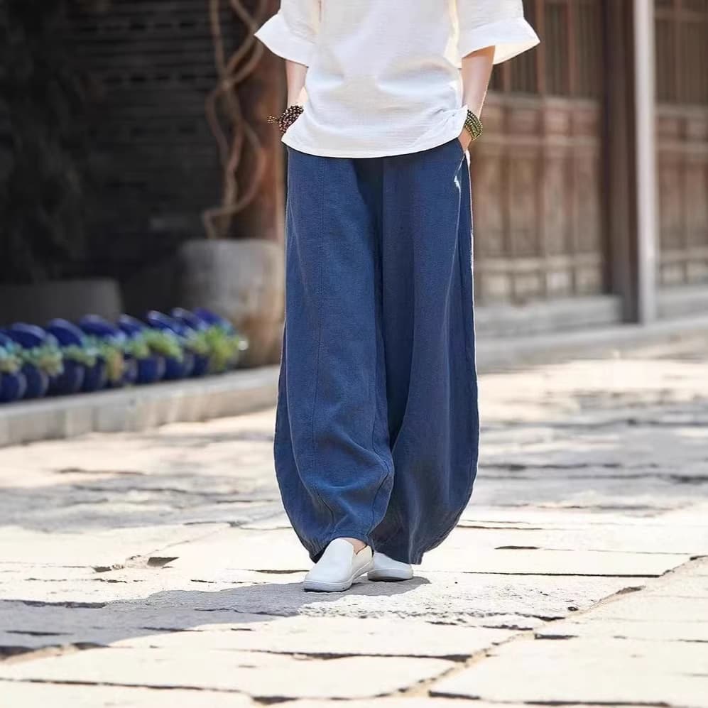2026 Amazon Cross-Border Spring/Summer Casual Pants with Pocket Design, Elastic Cuffs, and Lantern Style for Flattering Fit