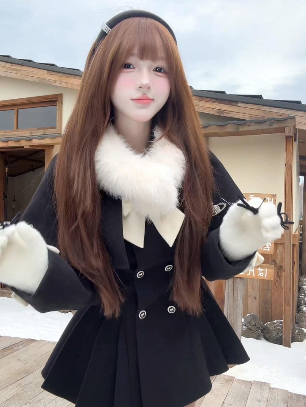 Winter Heiress Style Cape Dress Set for Women, New Autumn/Winter Trendy Two-Piece Outfit