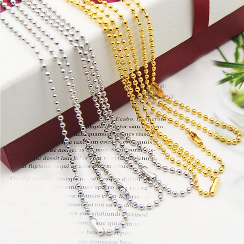 DIY Jewelry Accessories Iron Electroplated Plush Toy Hanging Chains Factory Wholesale Golden Shiny Long Tags Iron Bead Chains