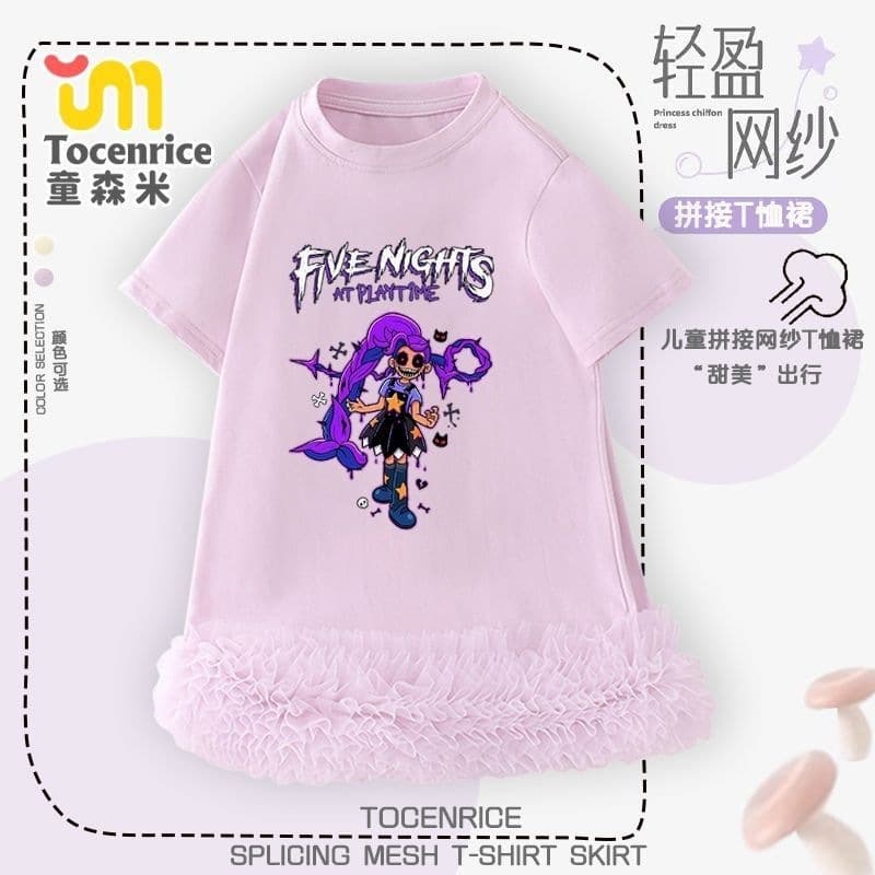 New Poppy Playtime Lily Children's Dress Summer Girls Tulle Princess Dress
