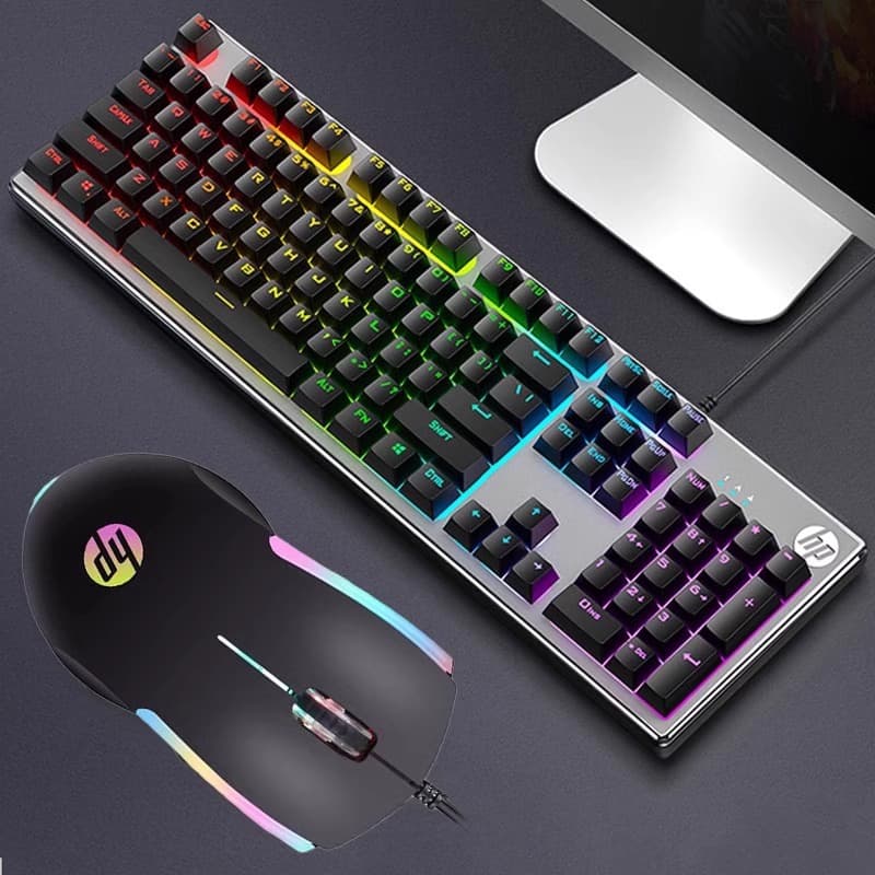 HP KM300F Wired Gaming Office Keyboard and Mouse Combo Set with Mechanical Feel Keyboard and Mouse Kit Promotion