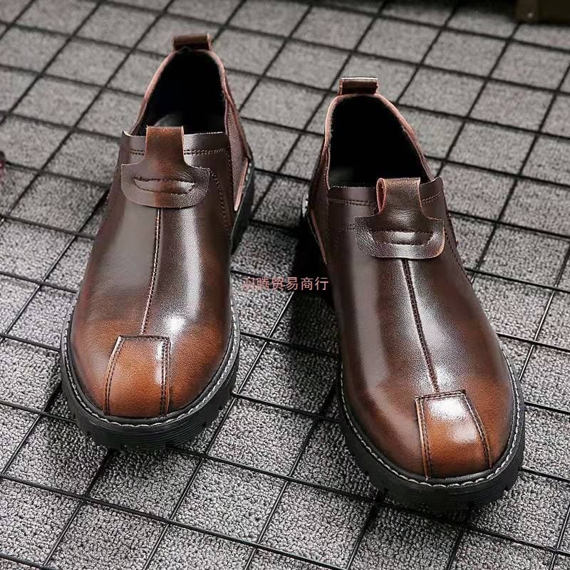 Martin Shoes for Men Spring and Autumn Leather Shoes Retro Low-Cut Boots Casual Leather Shoes Trendy Work Small Leather Shoes Other Cowhide