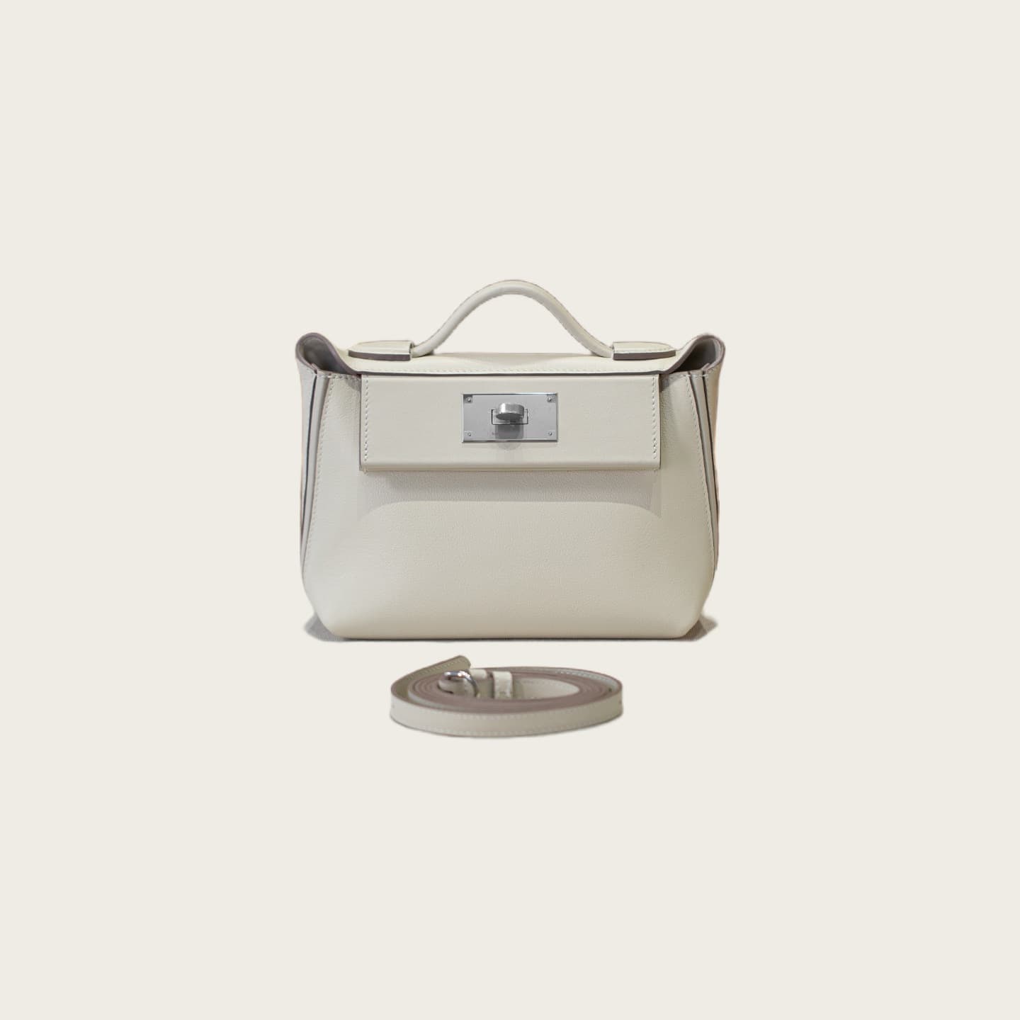 hjiaec spelling is swift top layer cowhide 2424 dumpling bag 21cm steel hardware shoulder crossbody genuine leather Kelly bag