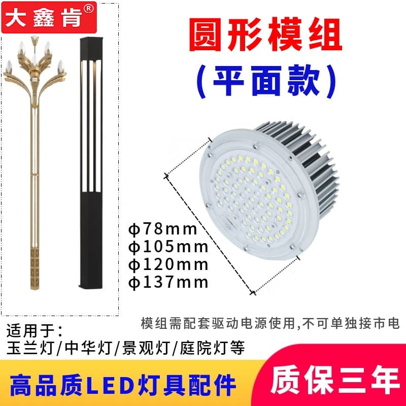 10W-60W circular module light source for outdoor street lights, landscape lights, high-brightness LED magnolia light, Chinese light source
