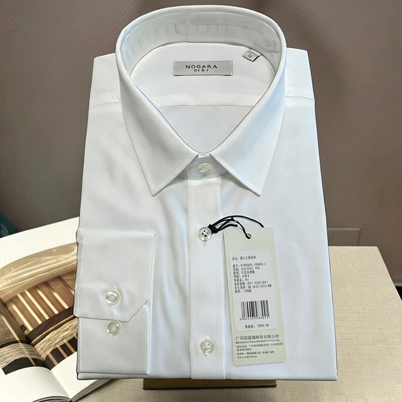 Spring Long Sleeve Shirt for Men Business Dress Shirt Formal Office White Shirt Solid Color Tops Wholesale Men's Clothing