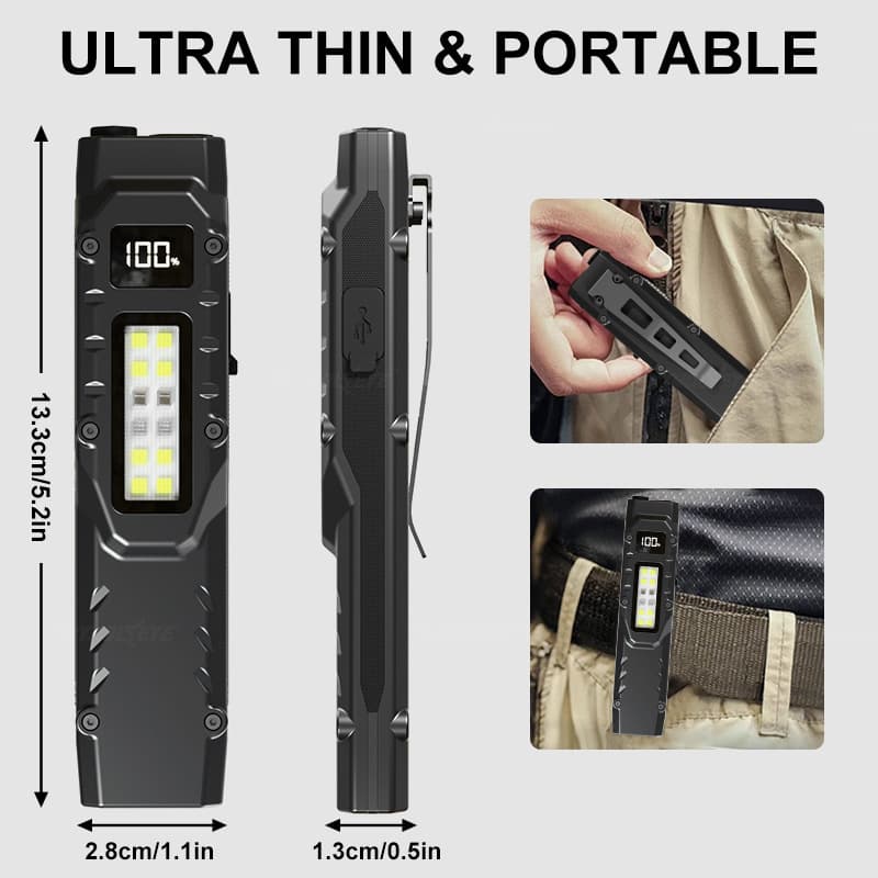 Cross-border new outdoor portable emergency lighting flashlight telescopic zoom bright flashlight