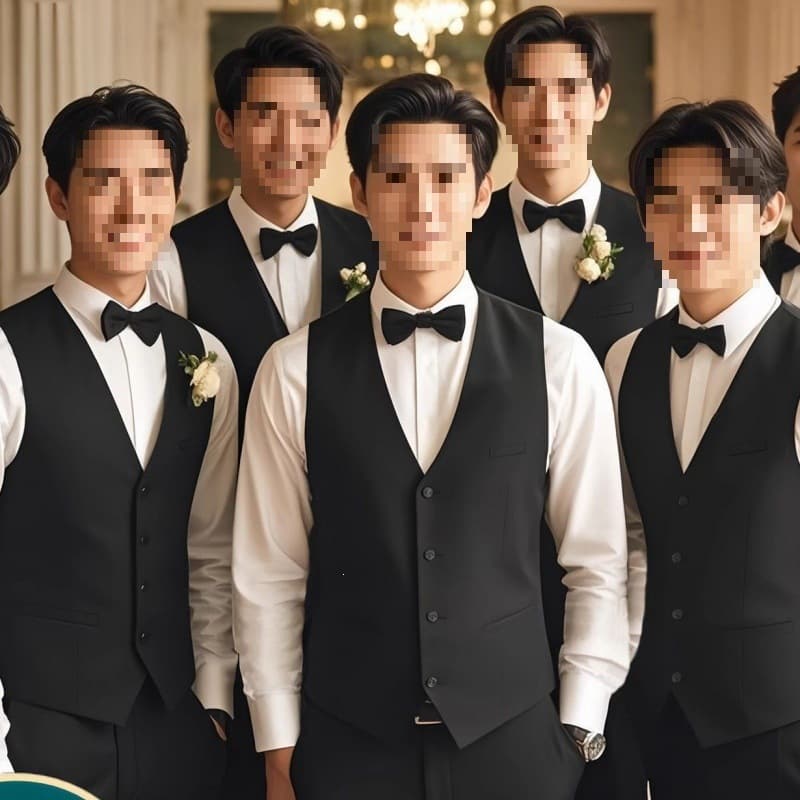 Wedding Groomsmen Suit Set Big Size Vest Suit Jacket Pants Tuxedo for Men Spring Autumn