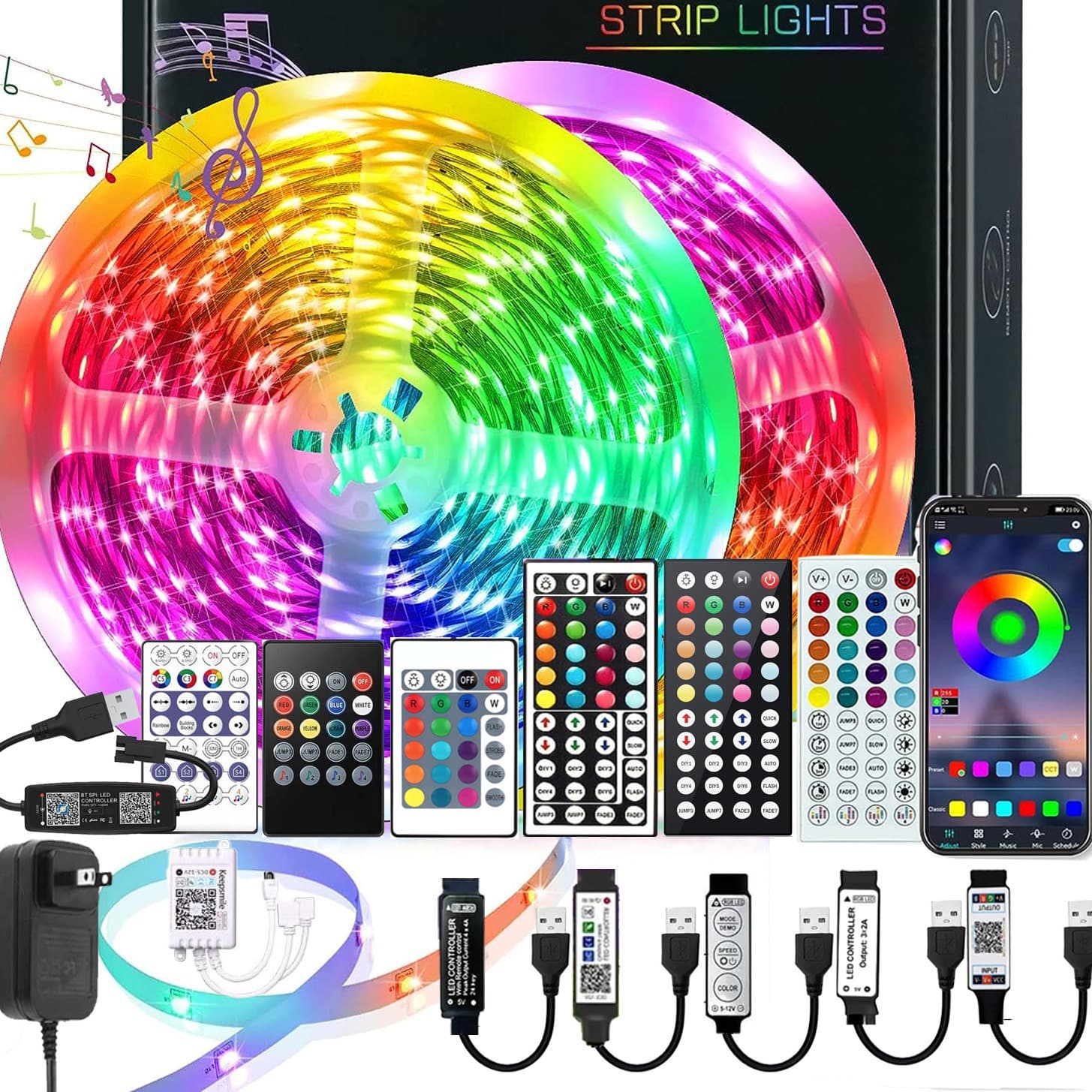 LED Light Strip Bluetooth Music Smart Light Bar RGB Bluetooth Ambient Backlight RGB Light Strip LED Light Strip