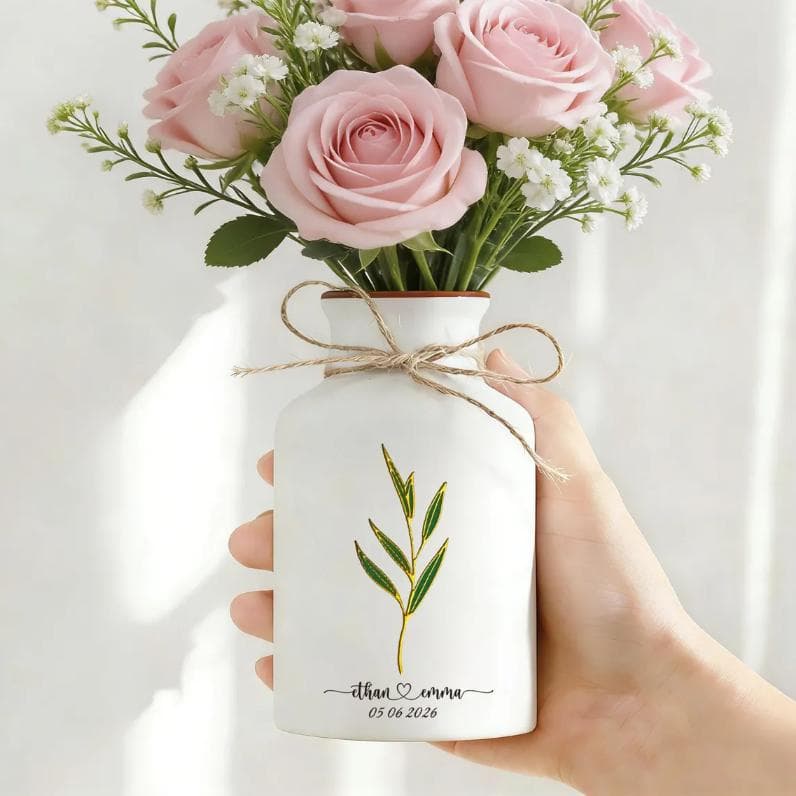 Cross-border Unglazed Ceramic Vase Decoration for Etsy Mother's Day Engagement Wedding Floral Arrangement Personalized DIY Small Vase