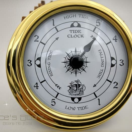 Yacht-grade all-copper zirconium-plated shell tide clock / marine tide clock / coastal fishing and seafaring tool