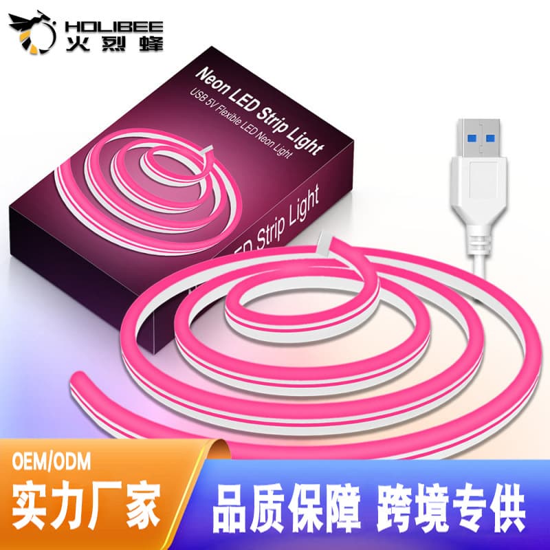LED Strip Light 5V Low Voltage Ultra Bright USB Flexible Neon Silicone Soft Light Strip Set