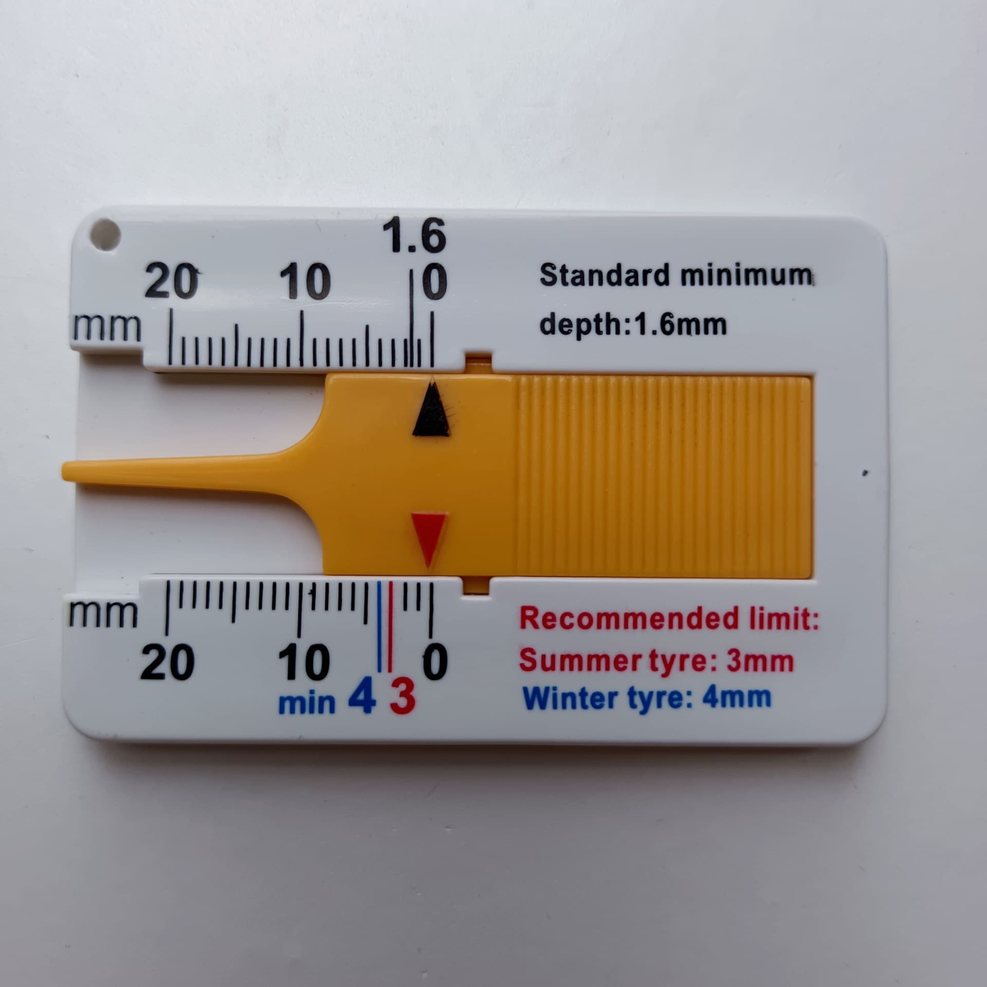 Plastic Tire Tread Gauge 0-20MM, Vernier Depth Caliper, Tire Tread Depth Gauge, Portable Tread Gauge