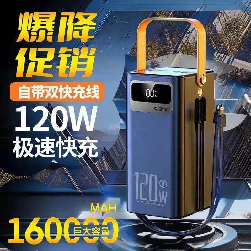 Cross-border Hot-selling 120W Outdoor Camping Live Streaming Power Bank, Large Capacity 160,000mAh PD Fast Power Bank