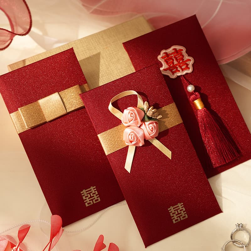 Newlywed's high-end red envelope bag, wedding gift for best friend, exquisite and high-end creative 1,000-yuan red envelope as a return gift