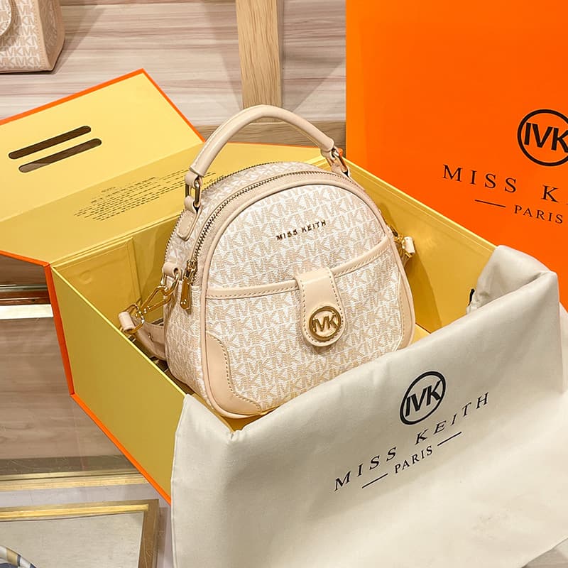 Bags 2026 new trendy high-end versatile small mk women's bag small round bag double zipper hand-held shoulder crossbody bag trendy