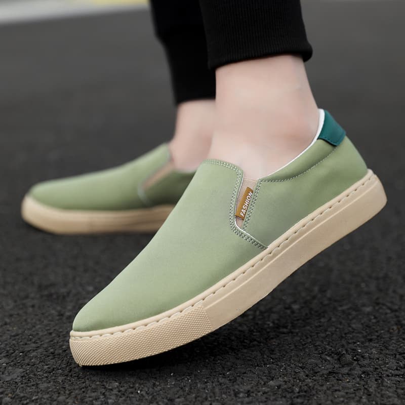 Foreign Trade Multi-Color Extra Large Men's Shoes, Ice Silk Canvas Shoes for Men, Slip-On Lazy Casual Sneakers, Men's Cloth Shoes